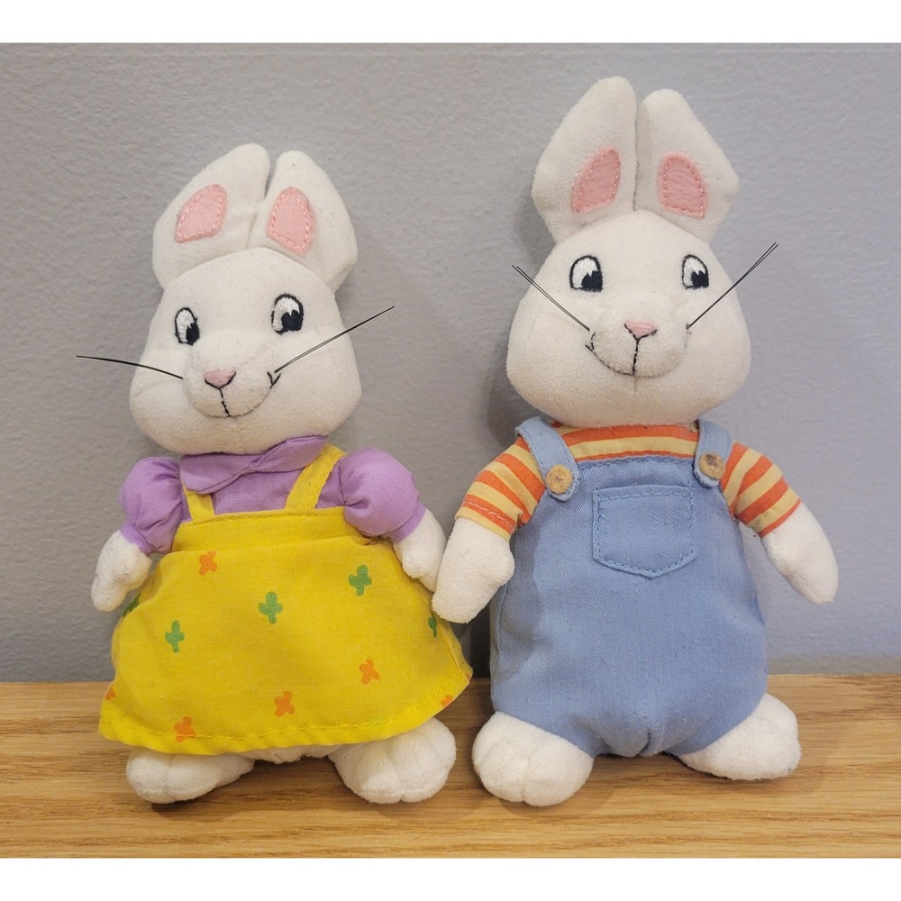 Ty Max and Ruby Plush Set 7 inch Beanie Babies Nick Jr Bunny Stuffed Animals